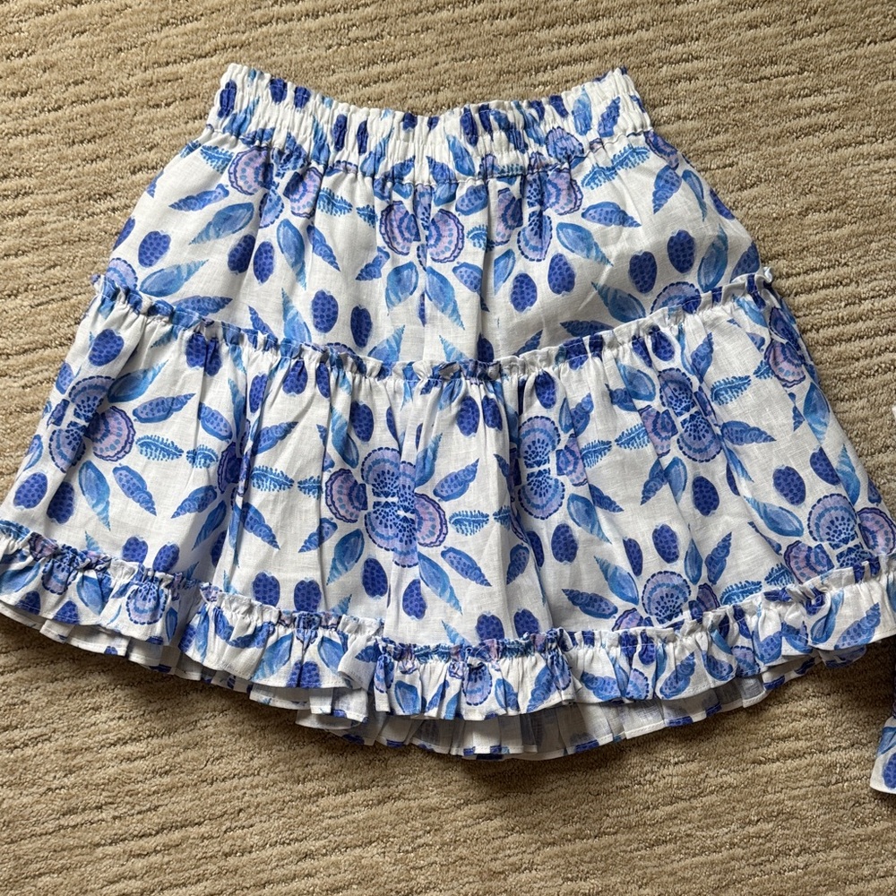 Hill House Blue and White Floral Mini Skirt